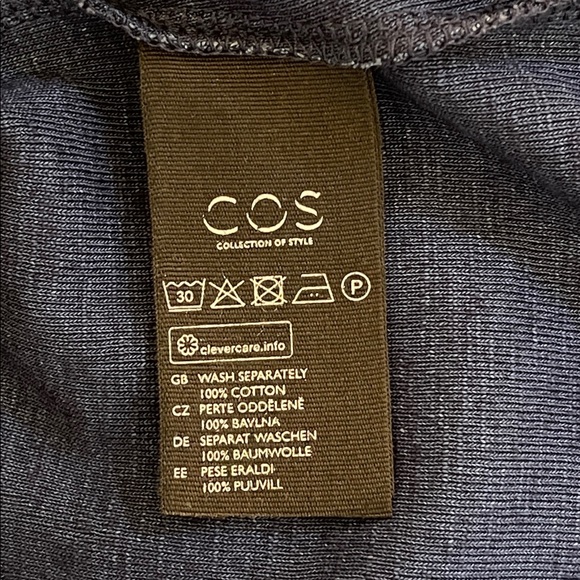 COS 100% Cotton Sheath Dress Navy Blue Oversized Minimalist NWT Size M - Picture 6 of 7